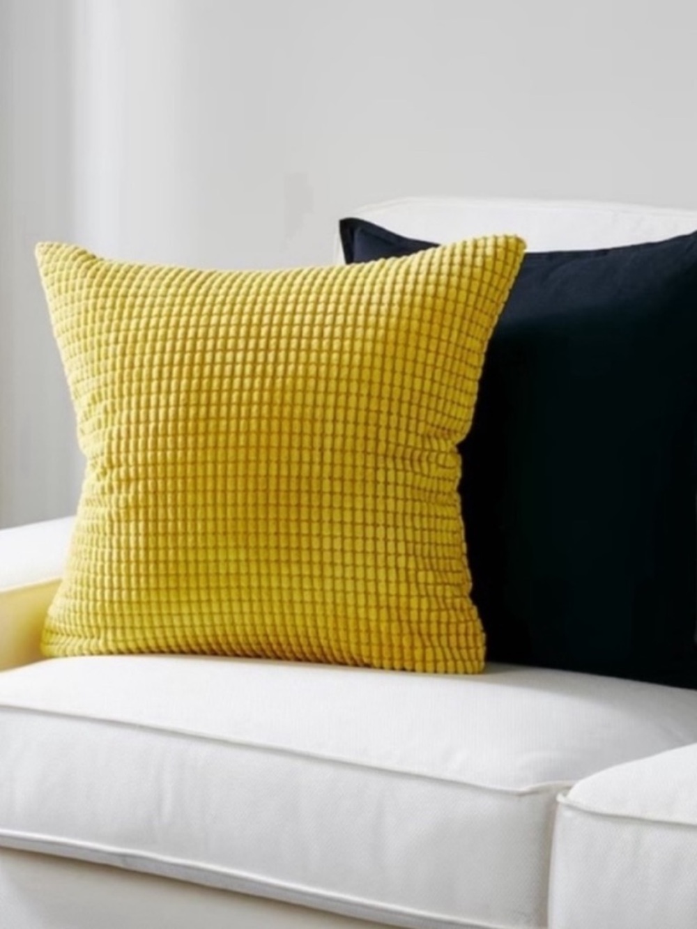 🆕 IKEA 20x20’’ GULLKLOCKA Waffle Textured Yellow Throw Pillow Cover